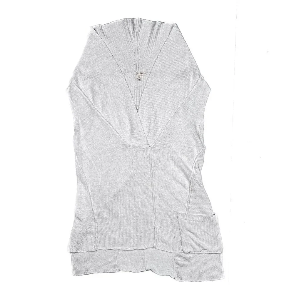 Eileen Fisher Linen Ribbed Knit Shawl V-Neck Pullover Sweater Vest Size S - Picture 7 of 10